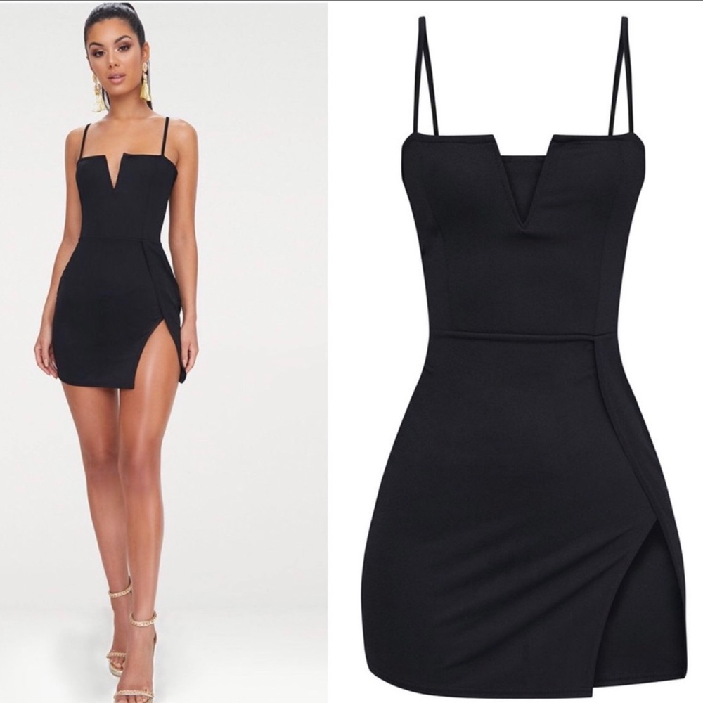 PrettyLittleThing Split Thigh Bodycon Dress